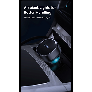 Tẩu sạc dùng trên ô tô tích hợp cáp Type C và iP Cable 60W Baseus Enjoyment Pro Car Charger - Hàng chính hãng