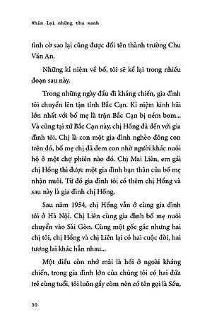 Nhìn lại những thu xanh - Hồi ký Ngô Huy Cẩn, Trần Lưu Vân Hiền - Sách gây quỹ từ thiện cho Quỹ Trò Nghèo Vùng Cao
