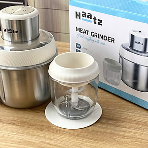 Máy Xay Thịt inox Haatz CIM382 - 2 Cối 2,5L, 500W Kèm Phụ Kiện Đánh Ruốc - Hàng Chính Hãng Bảo Hành 2 Năm