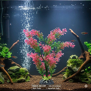 Cây Nhựa Trang Trí Bể Cá Thủy Sinh Lớn Tím Hồng Cao 20cm (Mã PK01)