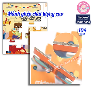 Bộ xếp hình valy Mideer 104 mảnh ghép dành cho bé từ 4 tuổi (Puzzle) - Chủ đề Garage xe ô tô