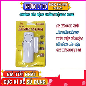 Chuông báo động chống trộm gắn cửa không dây cảm ứng từ, kêu to có công tắc, Chất lượng cao, bền bỉ - Hàng chính hãng