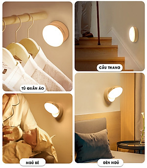 Đèn LED cảm ứng, cảm biến thông minh không dây, Pin sạc, nhận diện người có nam châm gắn tường xoay 360 độ làm đèn học, cho phòng ngủ, nhà vệ sinh, cho tủ quần áo, cầu thang, ban công, hành lang - MH2011