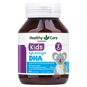 DHA cho bé từ 4 tháng - 12 tuổi Healthy Care Kids High Strength  - Úc, Giúp trẻ phát triển trí tuệ, thông minh, mắt sáng khỏe - QuaTangMe Extaste
