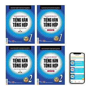Combo 4 Cuốn Tiếng Hàn Tổng Hợp Sơ Cấp 1 và 2 Bản Đen Trắng - Học Kèm App Và Khóa Học Online