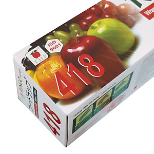 Màng bọc thực phẩm Ringo PVC cuộn lớn ST412/418/612, dùng được trong tủ lạnh, lò vi sóng, có lưỡi cắt