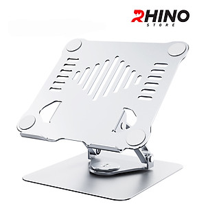 Kệ đỡ Laptop xoay 360° tản nhiệt Rhino KL301, giá đỡ máy tính nhôm cao cấp, gấp gọn - Hàng chính hãng