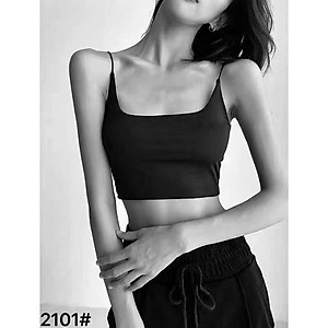 Áo 2 dây chất su lụa mát mịn kèm mút ngực, thiết kế siêu tinh tế - Áo tank top phong cách quý cô sành điệu