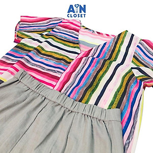 Bộ quần áo lửng cho mẹ họa tiết Sọc Màu sắc linen - AICDMEJDTWWU - AIN Closet