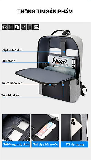 Balo Thời Trang Nam Cao Cấp Tement, Cá Tính, Phong Cách Độc Đáo, Tiện Lợi, Chất Liệu Vải Cao Cấp Chống Thấm, Chống Xước, Đựng Vừa Laptop 15,6 Inch - Hàng Chính Hãng
