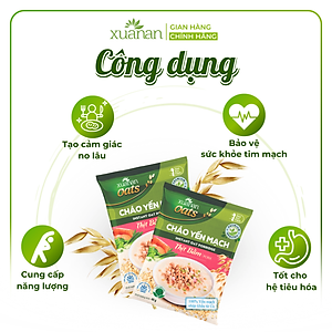 Thùng 30 Gói Cháo Yến Mạch Thịt Heo Bằm Xuân An 40G (Tặng Kèm 5 Gói)