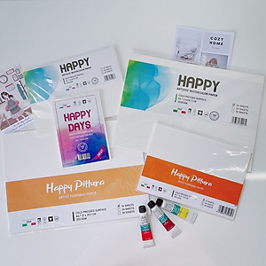 Giấy Vẽ Màu Nước Lalunavn HAPPY Hạng Họa Sĩ 300gsm A5,A4