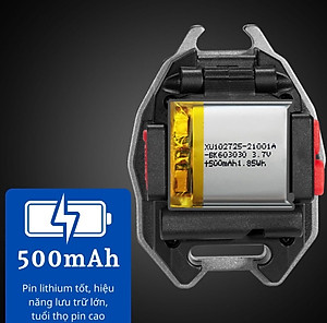 Đèn pin móc khóa đa năng mini 5in1, đèn led siêu sáng, pin sạc, có nam châm, còi cảnh báo - Hàng chính hãng