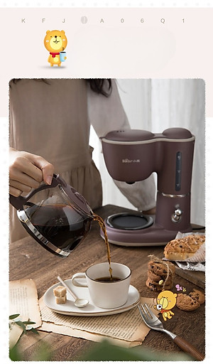 Máy Pha Cà Phê Mini Gia Đình Bear KFJ-403 Dung Tích 600 ML Công Suất 550 W - Hàng Chính Hãng