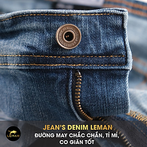 Quần Short Jean nam Leman xanh trơn JL07 - Slim straight Form