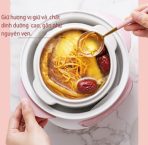 [Hàng chính hãng] Nồi Nấu Cháo Cho Bé SEKA GT68 - Nồi Hầm Cháo Chậm, Chưng Yến, Hầm Cách Thủy