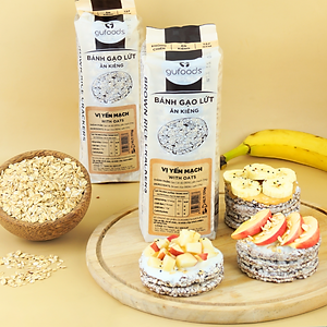 Bánh gạo lứt GUfoods (170g) - Không chiên dầu, Không đường, Từ gạo và ngũ cốc nguyên hạt, Lành mạnh, Phù hợp Eat clean, Ăn vặt healthy, Thực dưỡng, Tập gym, Thuần chay, Đa dạng hương vị