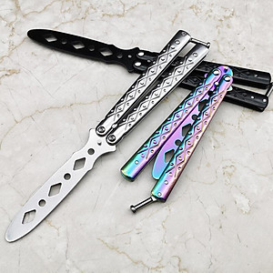 Bộ 2 Dao Bướm Thích Hợp Đi Cắm Trại Dã Ngoại An Toàn Khi Sử Dụng Training Knife Tool Safe