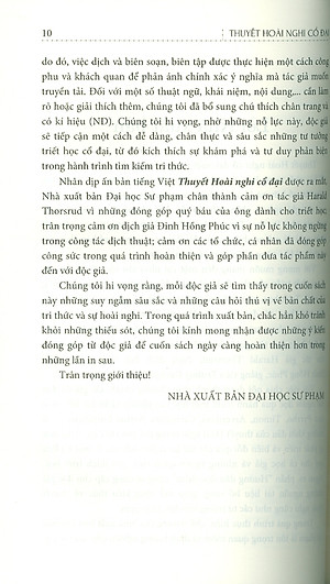 THUYẾT HOÀI NGHI CỔ ĐẠI - Harald Thorsrud – NXB Đại Học Sư Phạm