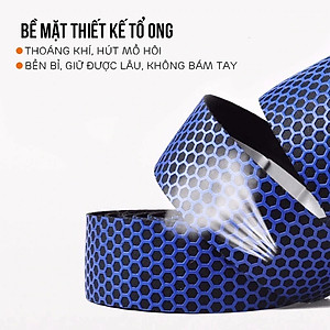 Bộ 2 Ruy Băng Quấn Silicon Ghi Đông Tay Cầm Chống Trơn Trượt Cho Xe Đạp Đua Thể Thao Đường Trường Thiết Kế Ba Chiều Tổ Ong Siêu Nhẹ Thoáng Khí Hút Mồ Hôi Cao Cấp Mai Lee