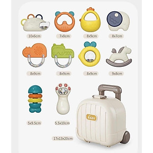 Set 10 Đồ Chơi Xúc Xắc, Gặm Nướu Cho Bé -Dumoon 10 Chi Tiết An Toàn Tiện Dụng