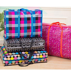 Túi Bạt Chống Thấm Đựng Chăn, Quần Áo, đi du lịch Đa Năng Có Khóa Kéo Tiện Lợi - Giao Hoa Văn Ngẫu Nhiên