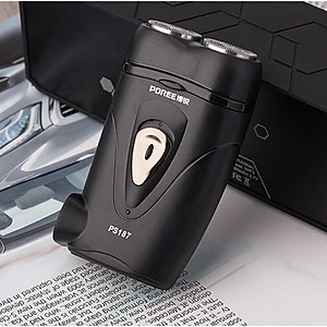 Máy Cạo Râu Sạc Điện 2 Lưỡi Poree PS187 Có Chứ Năng Tự Mài Miễn Thay Lưỡi