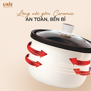Nồi kho hầm chuyên dụng UNIE USC208, Dung tích 2L, 8 chức năng kho hầm, Lòng nồi gốm Ceramic cao cấp, thiết kế bắt mắt- HÀNG CHÍNH HÃNG 
