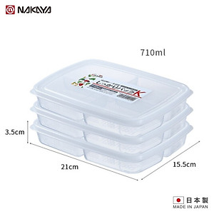 Hộp nhựa bảo quản thực phẩm đa năng và tiện lợi có chia 4 ngăn Nakaya - Hàng nội địa Nhật Bản.