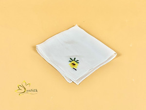 Khăn Tay Lụa Thêu SenSilk Hoa Phượng Vĩ – Quà Tặng Tuổi Học Trò, Embroidered Handkerchief Silk