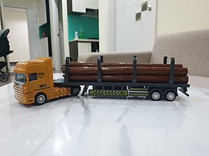 Xe đồ chơi đầu kéo vận chuyển gỗ KAVY, nhựa ABS an toàn, kích thước lớn