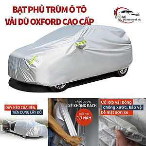 Bạt vải dù Oxford bảo vệ xe Toyota Wigo thông minh, áo che trùm phủ kín xe ô tô 5 chỗ chống nắng, nóng, mưa