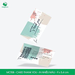 MCT08 - 9x5.4 cm - 50 Card Thank you, Thiệp cảm ơn khách hàng, card cám ơn cứng cáp sang trọng