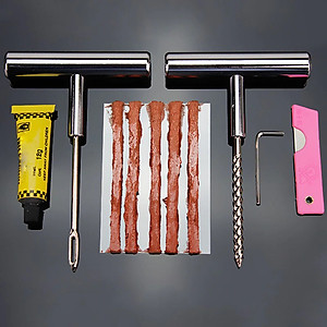 Bộ Hộp Dụng Cụ Vá Lốp Xe Lốp Không Săm Vá Lụi (vá ngoài) Bằng Thép Không Gỉ Cho Xe Oto, Xe Hơi Và Xe Máy Mai Lee - Hàng Chính Hãng