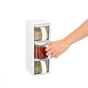 [Gia Dụng Nhật] Bộ hộp gia vị Yoko Nhật Bản - Nhưa Cao Cấp Chắc Chắn Sang Trọng, Gọn Gàng, Kín, Dễ Lau Chùi - Hàng Chính Hãng