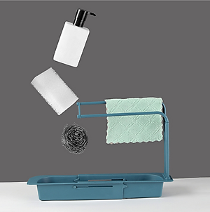 Kệ Nhựa Dài Gấp Gọn Điều Chỉnh Được Kích Thước Phù Hợp Với Bồn Rửa Chén Nhà Bạn , Có Giá Treo Khăn- Chính Hãng GROFA 