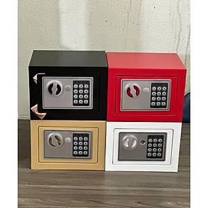 Két sắt mini có khe đút tiền chống trộm bảo mật cao, nhỏ gọn, chống cháy, có ốc vít vào tường- màu giao ngẫu nhiên