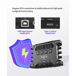 XOX BD2 - Sound Card Bluetooth, 48V Hát Karaoke Online, Livestream, Podcast Và Phòng Thu - Hàng Chính Hãng