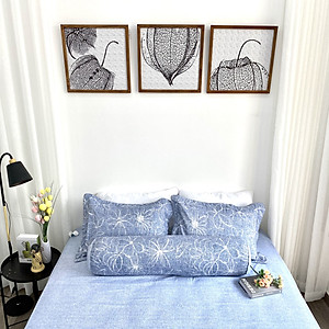 Bộ ga giường  KBedding by Everon KMTP 111 Microtencel Xanh in hoa (4 món)