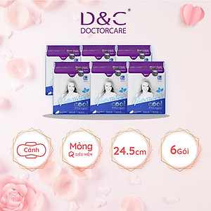Combo 6 Băng vệ sinh thảo dược Glamiss Cool BVS ban ngày 24cm siêu khô thoáng cả ngày dài