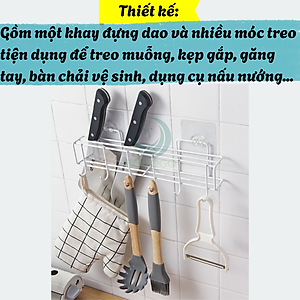 Giá treo dao kéo và dụng cụ nhà bếp dán tường không khoan- Kệ treo đồ nhà bếp đa năng chống rỉ sét - Kệ dán tường treo dao muỗng tiện lợi- Giá đỡ dụng cụ bếp bằng kim loại sơn tĩnh điện- Kệ nhà bếp treo tường chịu lực cao