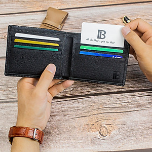 Ví nam, bóp nam da bò Saffiano Bụi Leather V140 - Bảo hành 12 tháng