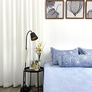 Bộ ga giường  KBedding by Everon KMTP 111 Microtencel Xanh in hoa (4 món)