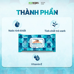 Khăn giấy ướt vệ sinh cơ thể NursingWipes gói 12 khăn size lớn 30x20cm hương trà xanh lau người lớn tuổi, người bệnh, người đi phượt dùng 1 lần