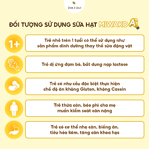 Sữa Miwako A+ Sữa Hạt Cho Bé Tăng Chiều Cao Ngủ Ngon Phát Triển Thông Minh, Sữa Không Đường 700g Vị Vani x2 Hộp - miwako
