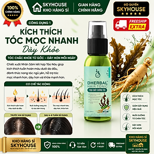 Tinh chất dưỡng tóc thảo dược thiên nhiên chiết xuất tảo nâu nhân sâm độc quyền DHERBAL chai 100ml tinh chất mọc tóc chính hãng