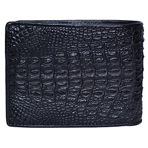 Ví Nam Da Cá Sấu Nguyên Con Nhỏ Huy Hoàng HT2225 (12.5 x 10 cm) - Đen