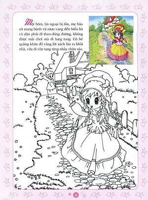 Sách Cổ Tích Tô Màu Công Chúa - Cô Bé Quàng Khăn Đỏ