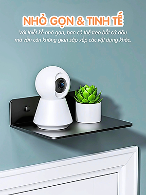 Kệ treo kim loại Dola Home để máy chiếu, camera, bộ phát WiFi, loa, bàn phím không cần khoan đục có lỗ đi dây điện.