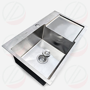 Combo Chậu Rửa Chén Bát Inox Có Chân Loại 1 Hố Có Bàn Dài 80cm Rộng 46cm Kèm Vòi Kazta Và Luxta - Gồm chậu, chân, vòi, đầy đủ xi phông